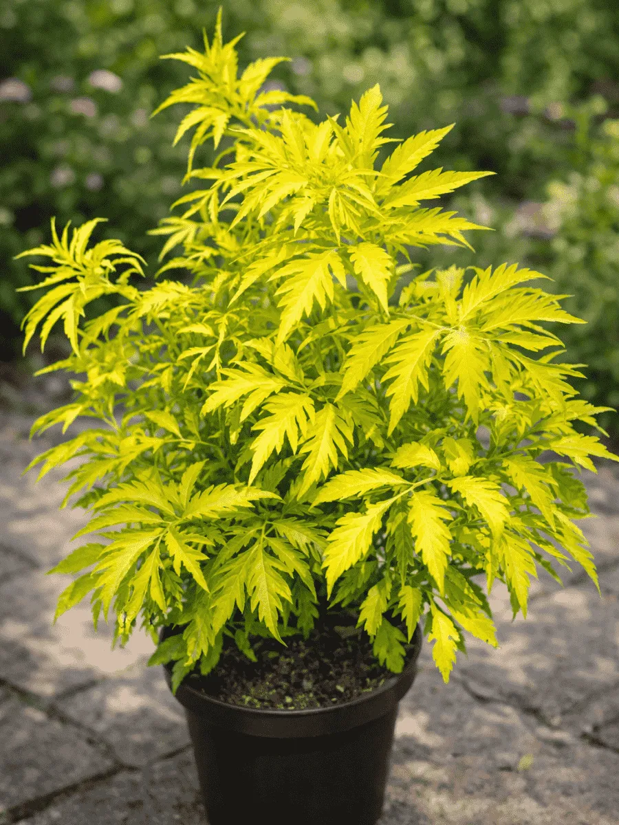 Бузина красная Plumosa Aurea